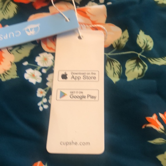 Cupshe Floral Bikini in Teal and Orange - Picture 6 of 7